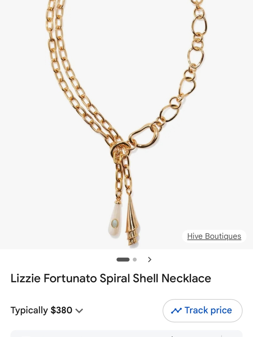 Lizzie Fortunato Gold Spiral Shell Pendant Necklace
